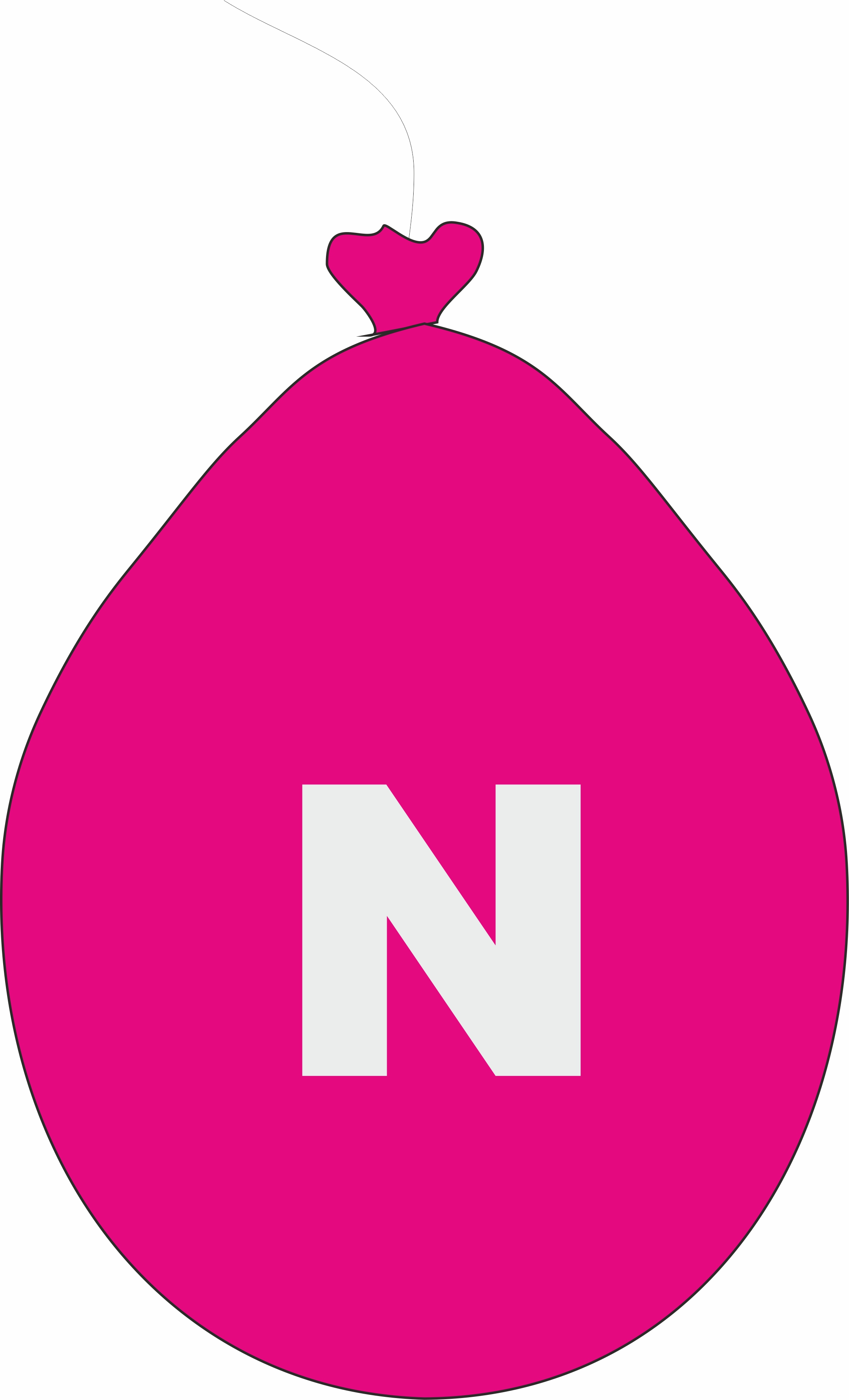 Balónek písmeno N růžové